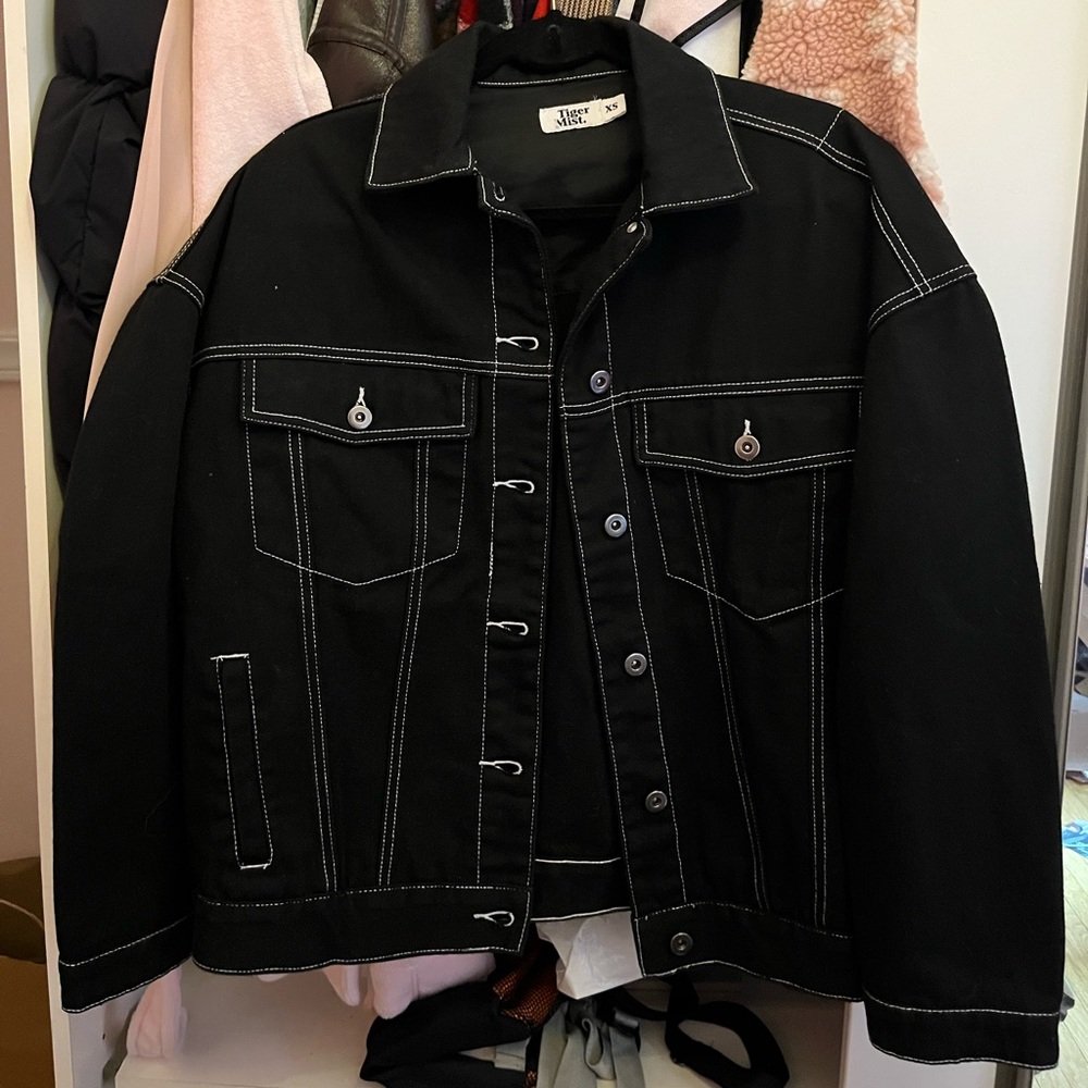 Tiger Mist black lining contrast denim jacket